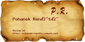 Pohanek Renátó névjegykártya