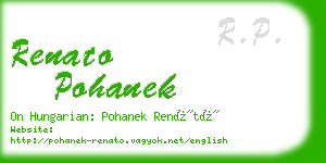 renato pohanek business card